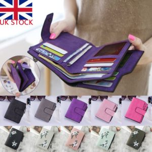 Women Short Small Money Purse Wallet Ladies Leather Folding Coin Card Holder UK