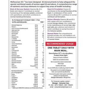 Wellwoman 50+ multivitamins for women over age 50 years with Vitamins – 30 Tabs