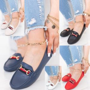 WOMENS LADIES FLATS SLIP ON OFFICE WORK COMFY PUMPS LOAFERS FASHION SHOES SIZE