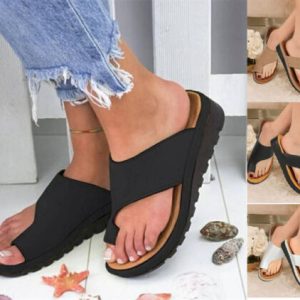 Women Orthopedic Sandals,Bunion Correction Sandals Leather Open Toe Sandals
