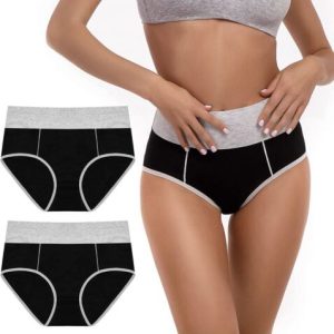 SINOPHANT Ladies Cotton Knickers Hight Waisted Knickers Multipack Buy2Get1 Free