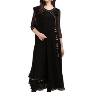 Estationeryhouse Women’s Georgette Anarkali Kurta Kurti with Dupatta