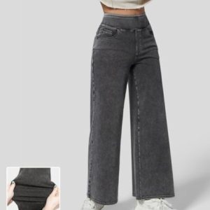 Halara High Waisted Multiple Pockets Wide Leg Loose Stretchy Knit Work Jeans