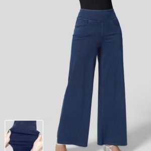 Halara High Waisted Multiple Pockets Wide Leg Loose Stretchy Knit Work Jeans