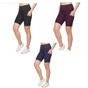 Kirkland Womens Soft Cycling Gym Yoga Active Pockets Shorts UK6,8,10,12,14,16,18
