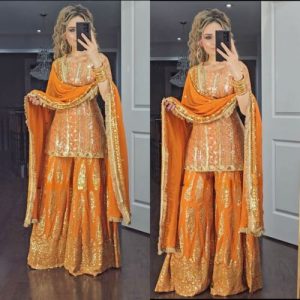 READY MADE PUNJABI SHARARA SUIT PLAZZO SALWAR KAMEEZ SUIT PAKISTANI INDIAN WOMEN