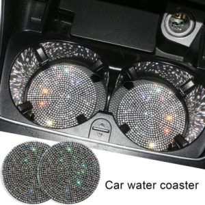2x Bling Car Interior Accessories For Women Bling Cup Holder Insert Coaster Pad