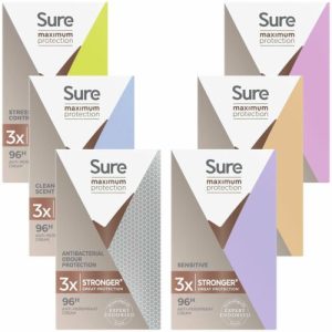 Sure Women Maximum Protection Anti-Perspirant Deodorant Cream, 6 Pack, 45ml