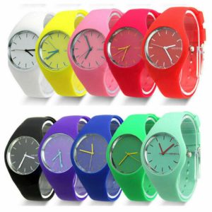 New Women Ladies Soft Jelly Silicone Band Quartz Sports Girl Kids Wrist Watch