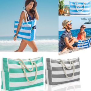 Extra Large Beach Bag for Women with Zipper Waterproof Beach Tote Bags with Zip~