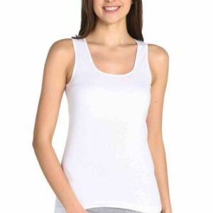 Womens Ribbed Vests 100% Cotton Singlets Ladies Basic Stretchy Tank Tops Lot