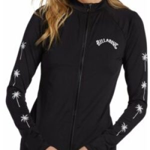 Billabong Womens Core UV50 Long Sleeve Front Zip Rash Vest – Black