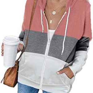 iChunhua Women’s Zip up Long Sleeve Hooded Hoodies Sweatshirts with Pockets