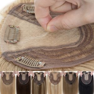 Hair Topper Clip In Top Middle/Side Part Real Human Hair Piece for Thinning Hair