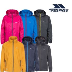 Trespass Waterproof Jacket Men Women Packaway Rain Coat With Hood Qikpac X
