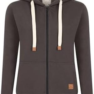 Blu Apparel Womens Zip Hoodies Extra Warm women’s Zipped Hoodie Ladies Plain Hoodie Winter Warm Fleece Lined Zip Up Jacket Sweatshirt ActivewearJumper for Women