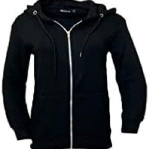 Bahob® 1 & 2 Pack Womens Ladies Plain Zip Up Hoodie Long Sleeve Sweatshirt Full Zip Top Soft Jumper Jacket Hoodies Top S-6XL