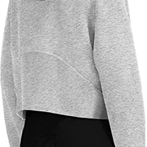 Ebifin Womens Zip Up Hoodie Sweatshirts Plain Oversized Cropped Hooded Zipper Fleece Lined Sport Jacket.