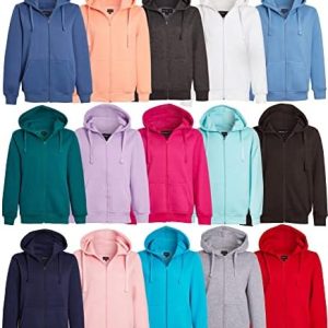Imporio 11® Women Ladies Plain Oversized Hoodie Top With Zip Hoodies Sweatshirt Top Jumper Fleece Jacket Hoodies UK 8-24