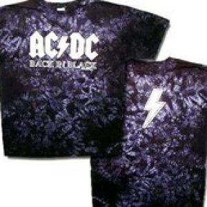 ACDC Tie Dye Shirt Back In Black Classic Rock Band Tee T-shirt