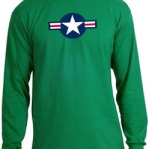 Air Force Long Sleeve Shirt Aircraft Insignia Kelly Green Tee Shirt