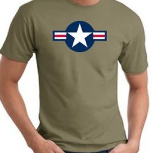 Air Force Shirt Aircraft Insignia Logo Olive Green Tee T-Shirt