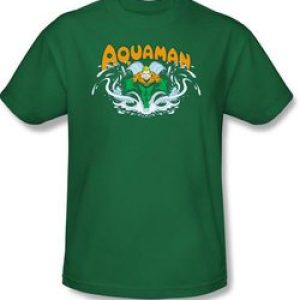 Aquaman T-shirt – Aquaman Splash Adult Kelly Green Tee