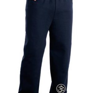 AUM Patch Mens Pants with Elastic Bottom Navy Ankle Print