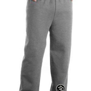 AUM PATCH Mens Yoga Pants with Elastic Bottom Sports Gray Ankle Print