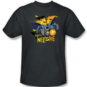 Batman Kids T-Shirt – Bats Welcome Youth Charcoal Tee