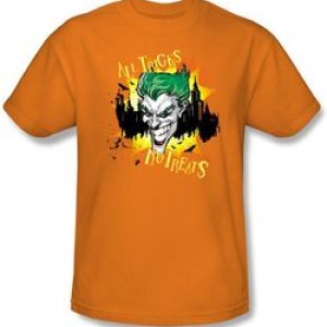 Batman T-Shirt – All Tricks No Treats Adult Orange Tee