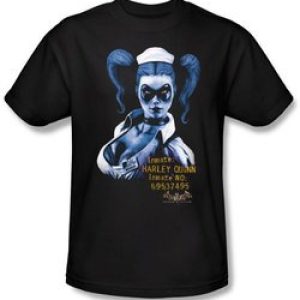 Batman T-Shirt – Arkham Harley Quinn Adult Black