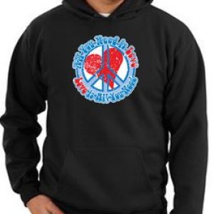 Peace Sign Hoodie Sweatshirt All You Need Is Love Adult Hoody Black
