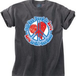 Peace Sign Pigment Dyed T-shirt – All You Need Is Love Peace Tee