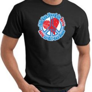 Peace Sign T-shirt – All You Need Is Love Adult Tee – Black