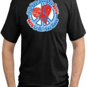 Peace Sign T-shirt – All You Need is Love Peace Sign Adult Tall Sizes
