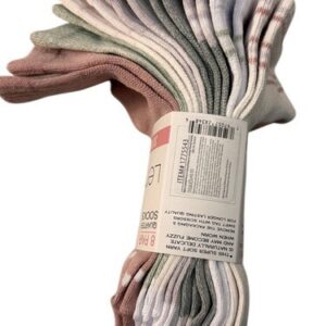 Women’s Socks Ankle Trainer Quarter socks – Lemon Super Soft 8 Pairs UK 3 – 7