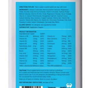 Multi Vitamins & Minerals 180 Tablets for Over 50s ✅ 100% NRV ✅ 24 Nutrients ✅