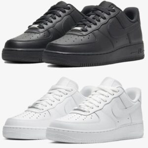 Nike Air Force 1 Low ’07 Womens Trainers White Black Low Top Sneakers