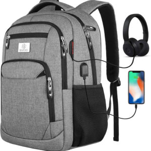 15.6″ Laptop Backpack Waterproof Large Men Women Travel Rucksack School Bag Grey
