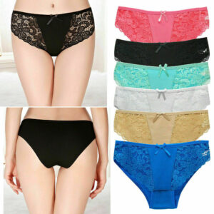 Pack of 6 Womens Knickers Underwear Ladies Lace Panties Seamless Briefs Pants