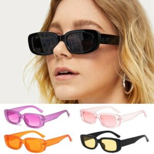 Y2K Retro Sunglasses Vintage Fashion Rectangle Square Shades Women Ladies UV400