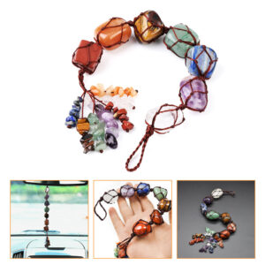 Color Stone Woven Pendant Car Hanging Accessories for Women Home