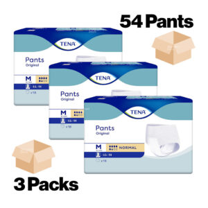 Tena Pants Normal Original Medium Adult Nappies 3 Packs of 18 Incontinence Pants