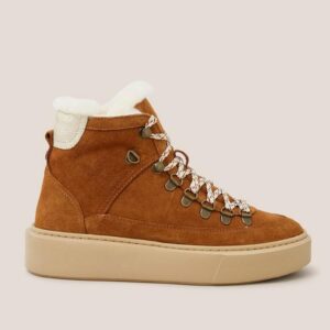 White Stuff Women’s Shearling Hiker Bootie Ladies Suede Footwear Casual Shoes
