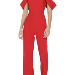 Trendyol Women’s Plain Woven Jumpsuit Casual Elegant UK 12 – Red