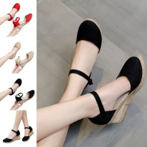 Women’s Sandals Summer Espadrilles Ladies Beach Work Closed Toe Ankle Strap Size