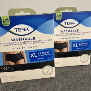2 X Tena Washable Black Classic Light Women’s Underwear – For Light Leaks – XL