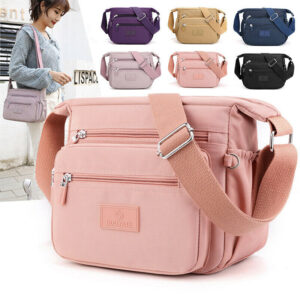 Women Multi Pocket Nylon Cross Body Ladies Shoulder Bag Messenger Handbag Bag