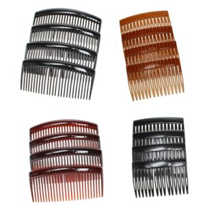 4 Plain French Side Hair Combs Slides Grips Clips Hair Accessories Women Girls